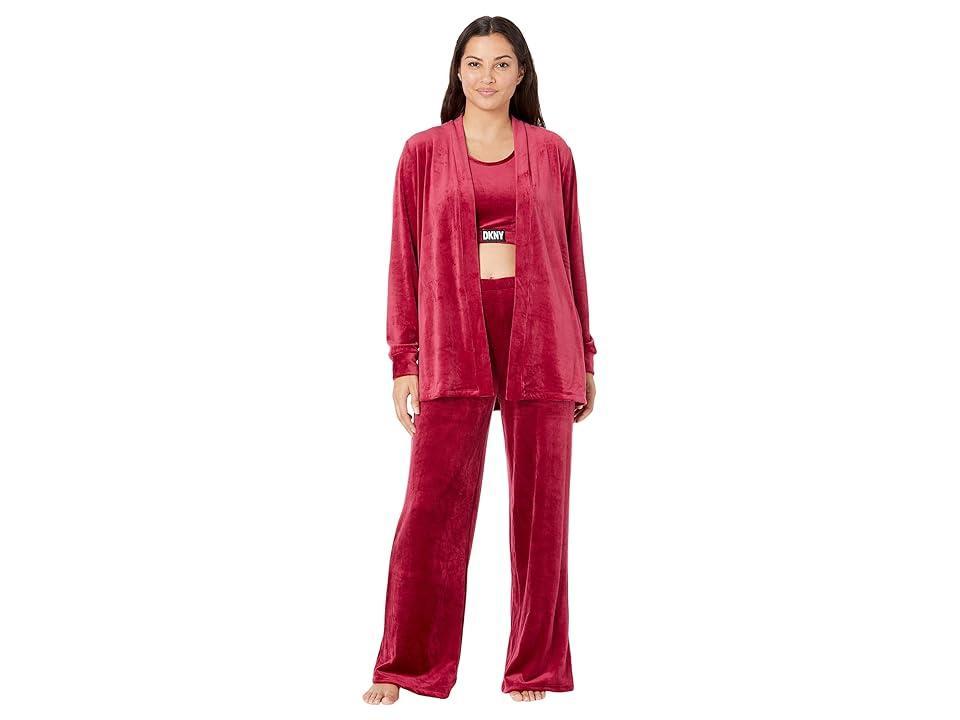 DKNY Long Sleeve Layer Crop Tank Pants Set (Rumba ) Women's Pajama Sets Product Image