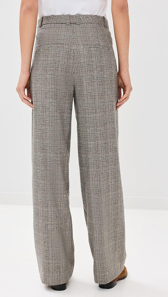 Vince High Rise Wool Blend Plaid Trousers | Shopbop Product Image