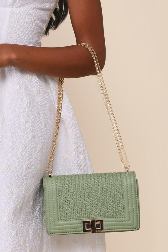 Let's Go Out Later Sage Braided Crossbody Bag Product Image