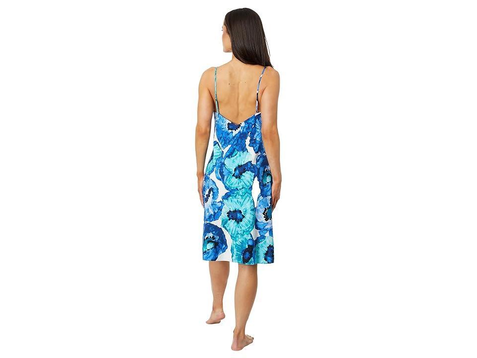 Natori Poppy Satin Slip (Blue Combo) Women's Pajama Product Image