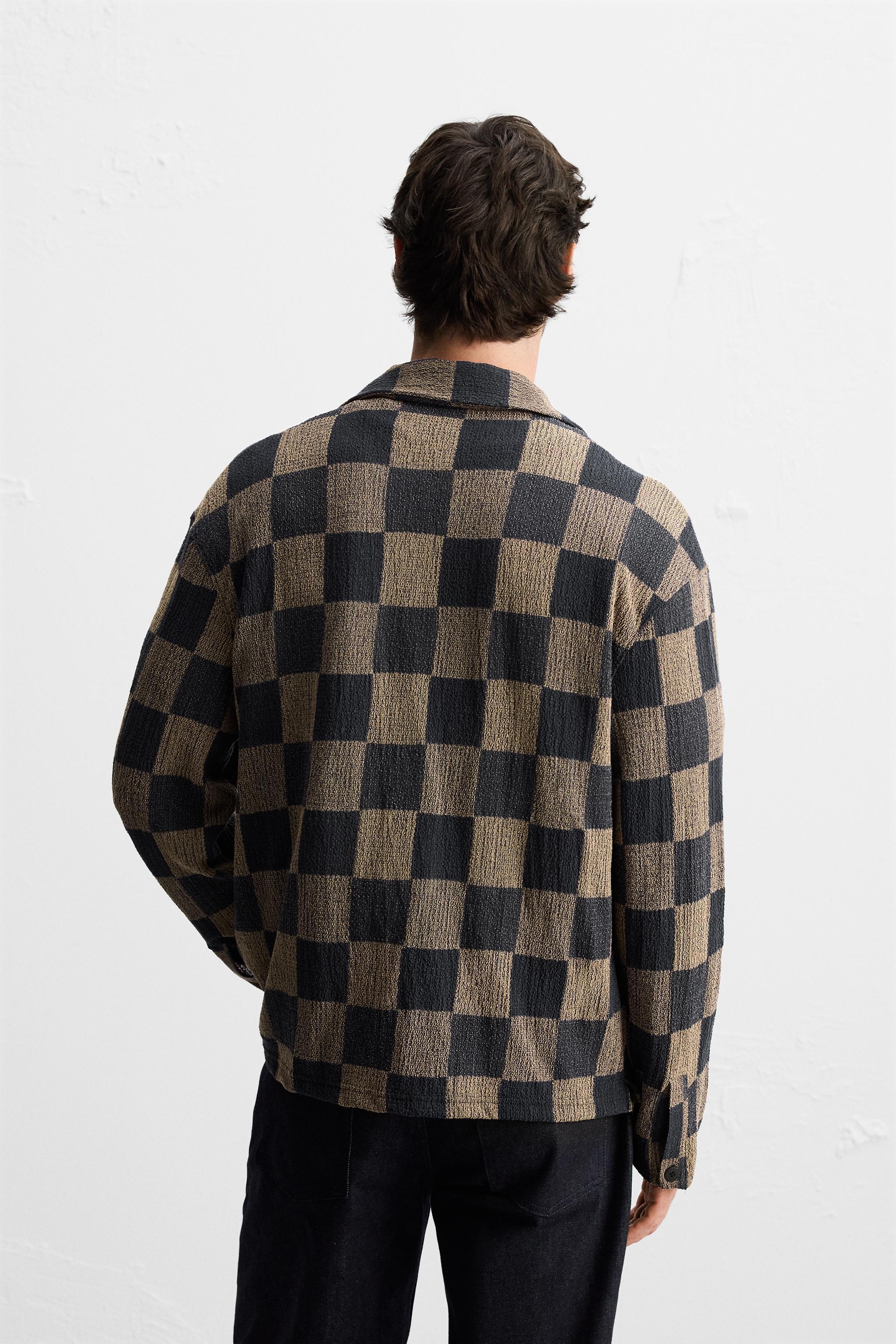 PLAID KNIT SHIRT Product Image