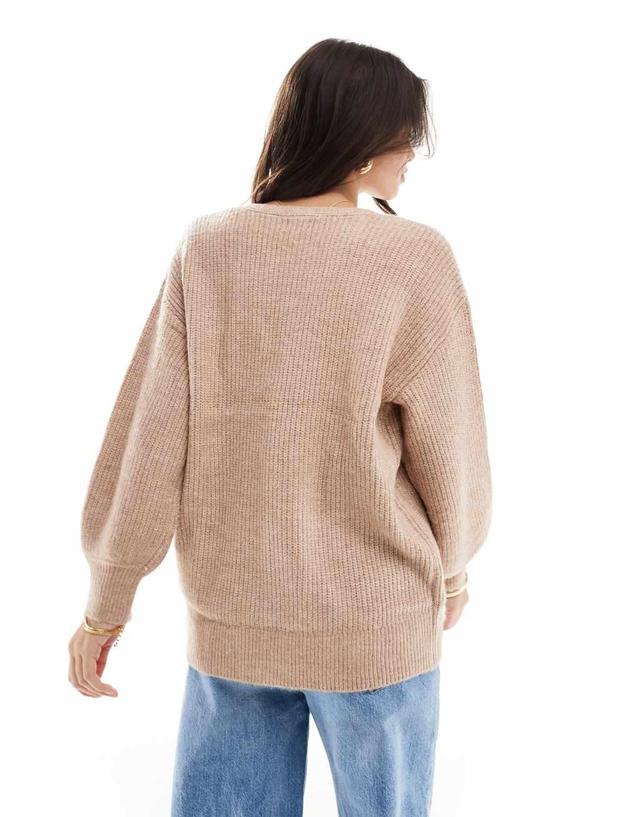 Cotton On oversized cardigan in camel Product Image