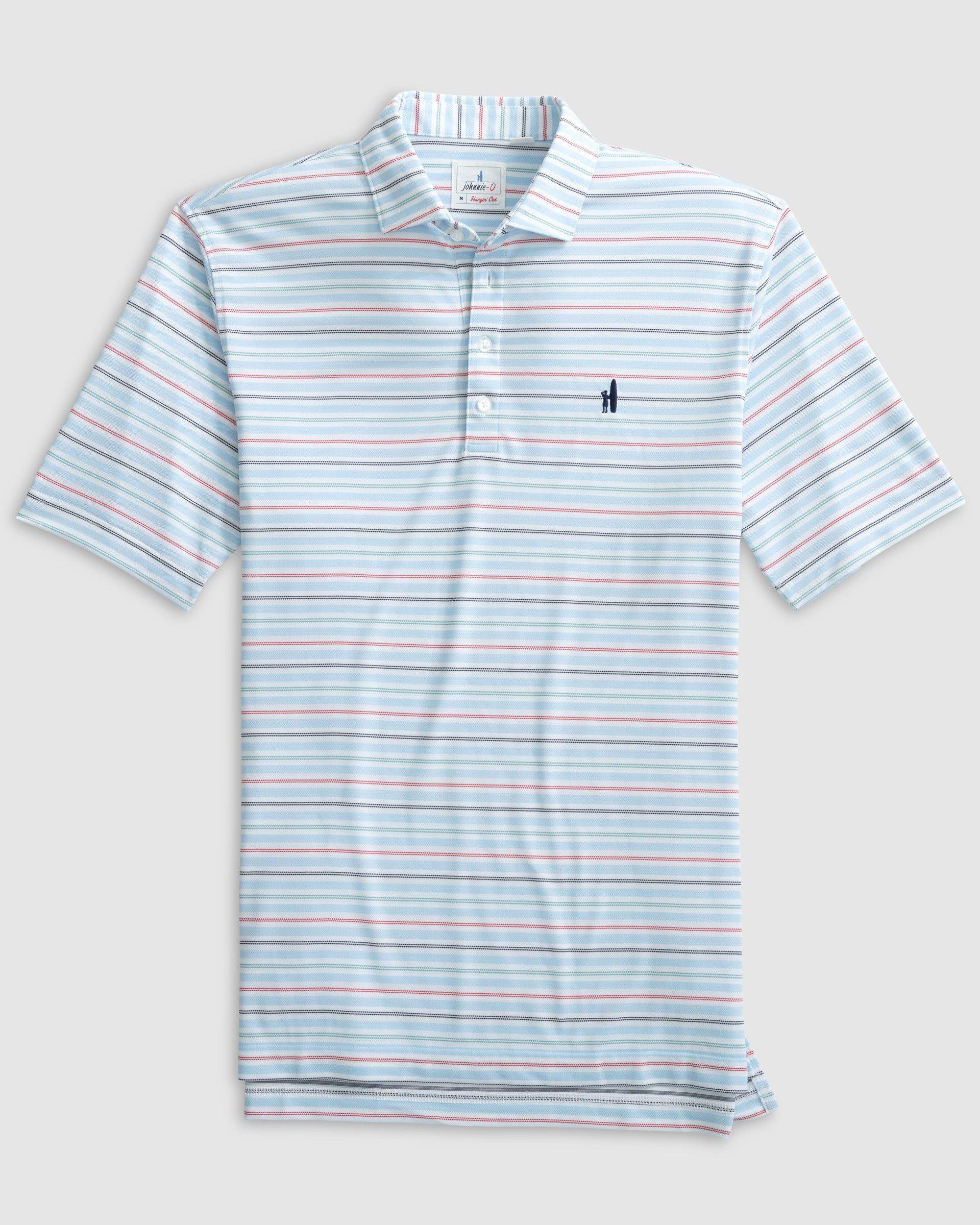 johnnie-O Performance Mesh Polo - Beaker Stripe Product Image