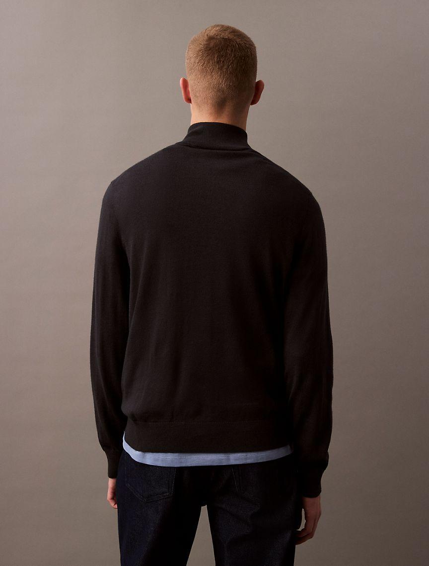 Extra Fine Merino Wool Blend Quarter Zip Sweater Product Image