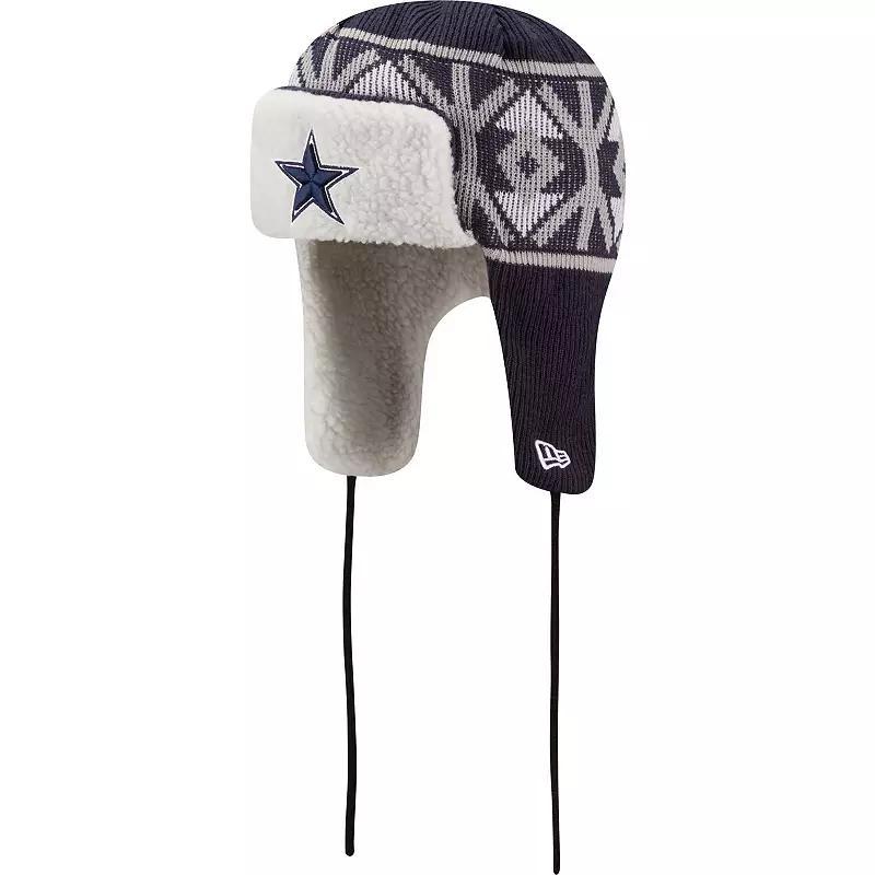 Mens New Era Navy Dallas Cowboys Knit Trapper Hat Product Image