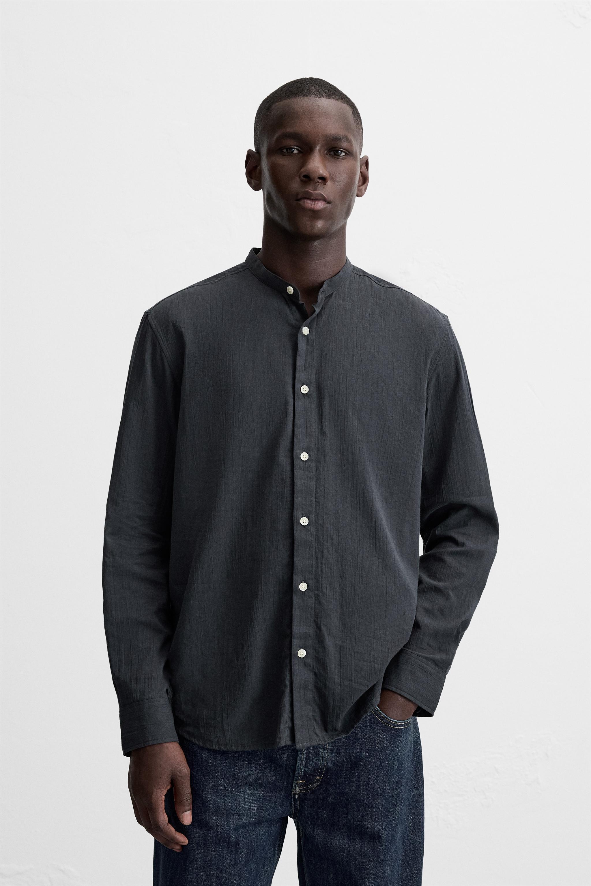 WRINKLE-LOOK COTTON SHIRT Product Image