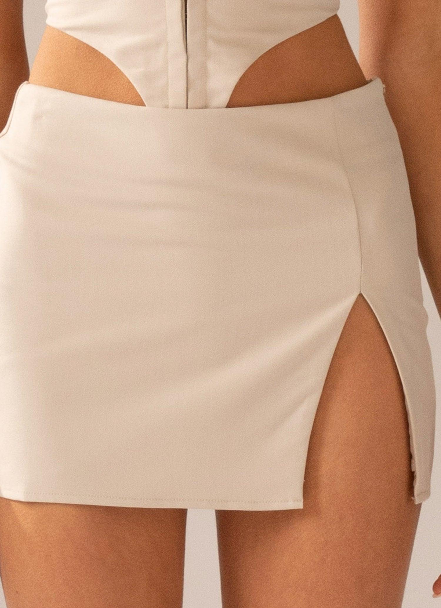 Maggie Mini Skirt - Stone Product Image