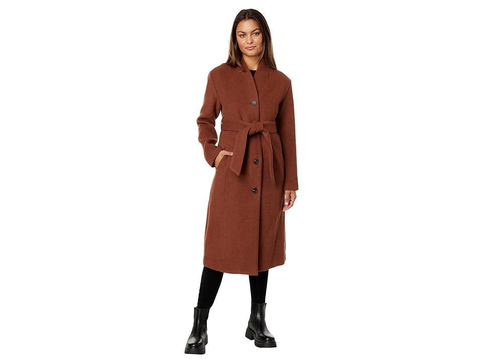 Avec Les Filles Wool Blend Overlap Collar Coat (Cinnamon) Women's Clothing Product Image