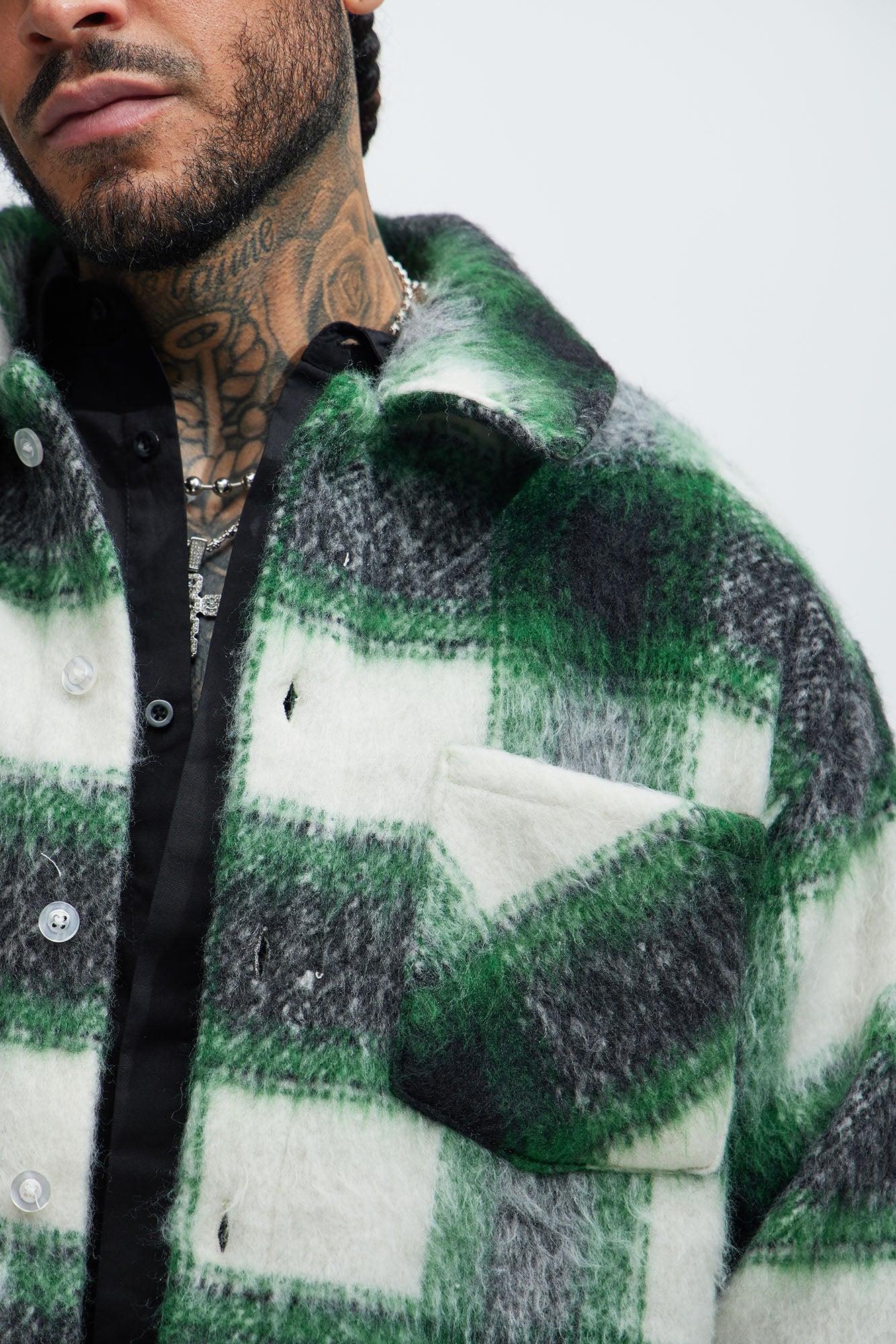 Keystone Mohair Shacket - Green Product Image