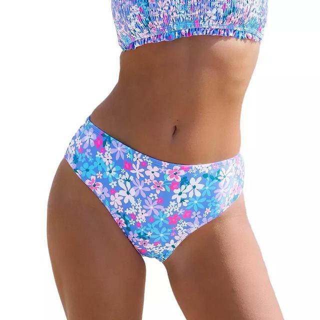 Womens CUPSHE Mid-Rise Hipster Floral Swim Bottoms Product Image