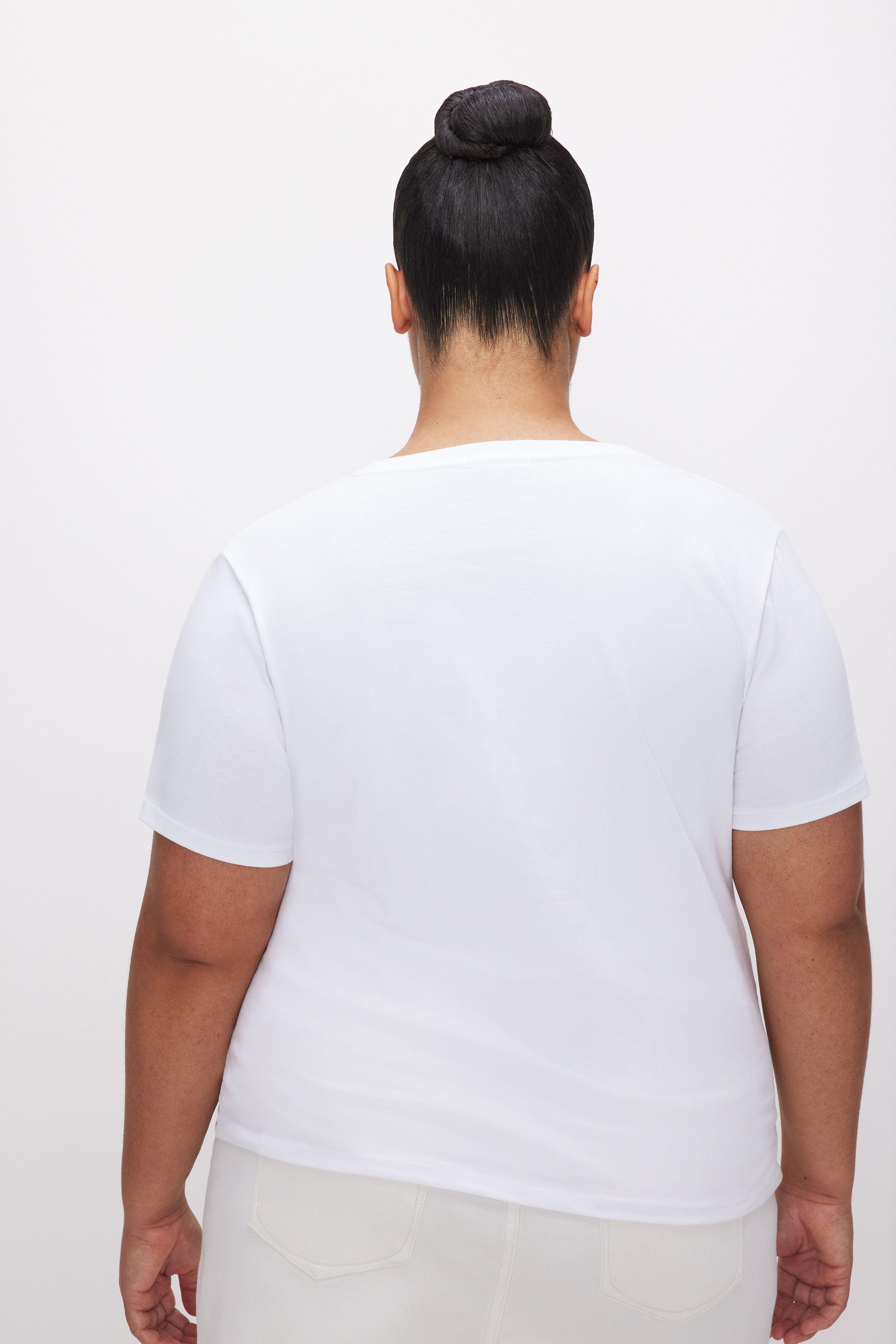 COTTON CLASSIC V-NECK TEE | WHITE001 Product Image