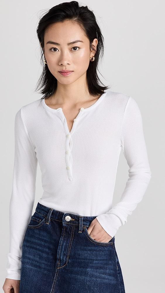 rag & bone The Rib Knit Henley Top | Shopbop Product Image