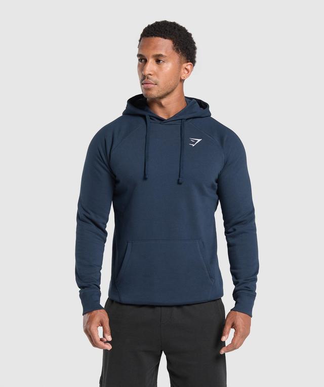 Gymshark Crest Hoodie - Navy Male Product Image