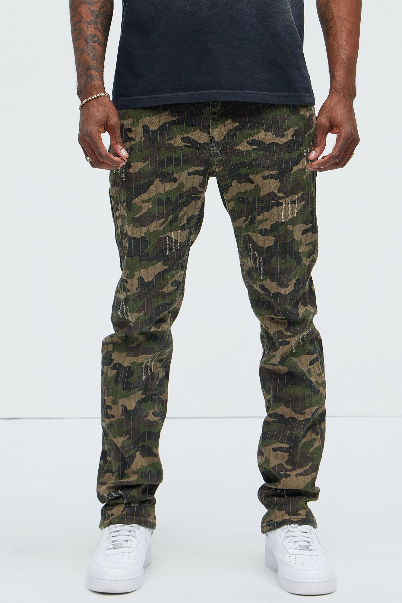 Line Me Up Stitched Slim Pants - Camouflage Product Image