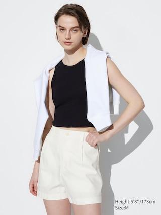 Womens Linen Cotton Shorts Off White XL UNIQLO US Product Image