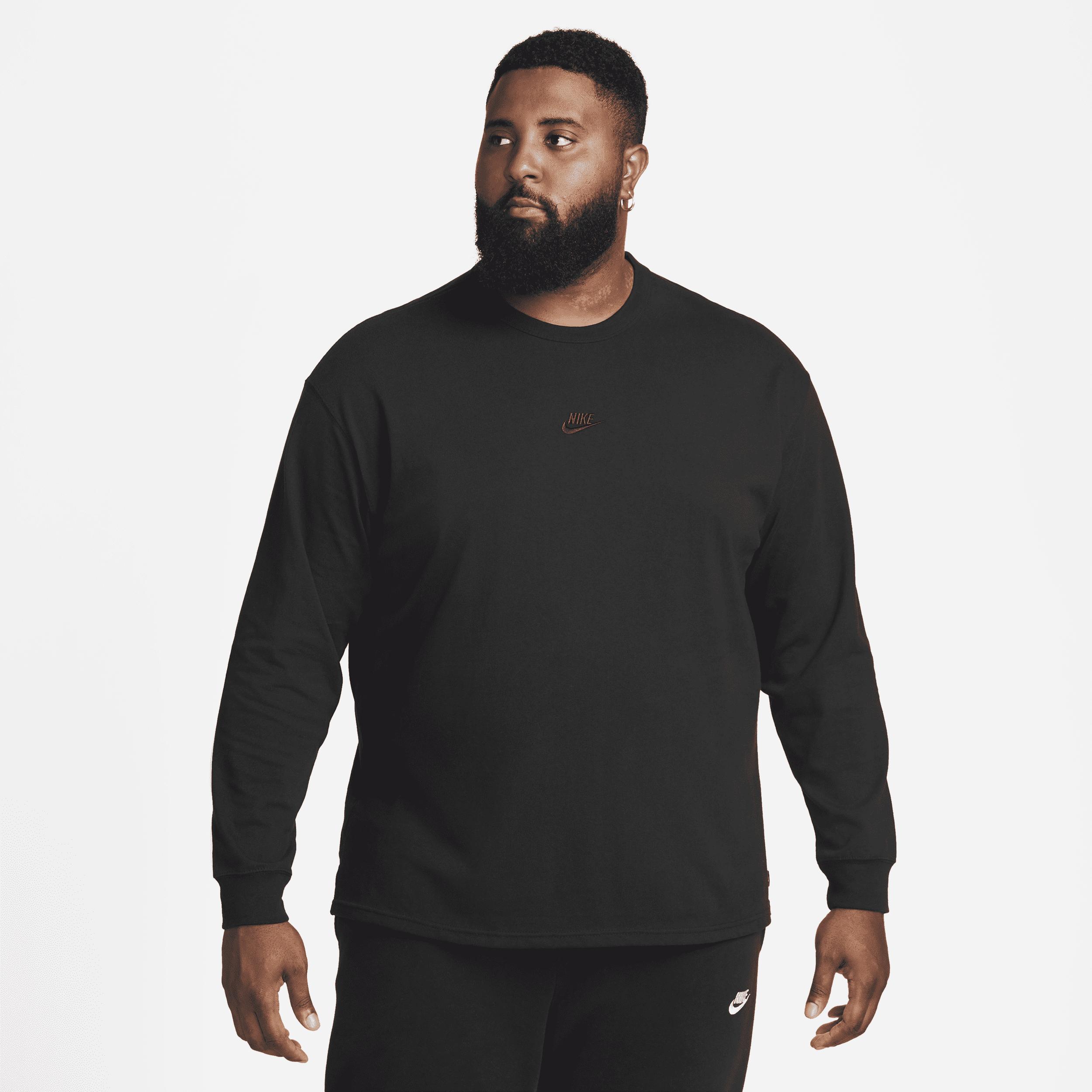 Nike Mens Nike Premium Essentials Long-Sleeve SUST T-Shirt - Mens Black/Black Product Image