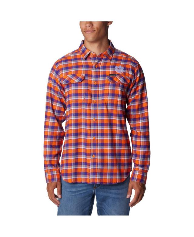 Mens Columbia Orange Clemson Tigers Flare Gun Flannel Long Sleeve Shirt Product Image