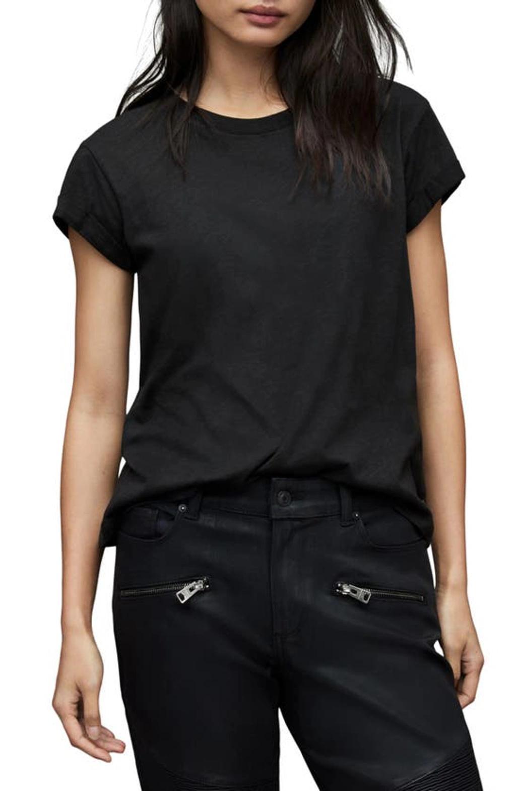 AllSaints Anna Cuff Sleeve Cotton T-Shirt Product Image