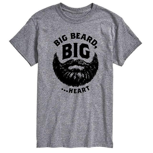 Big & Tall Big Beard Big Heart Graphic Tee, Mens White Product Image