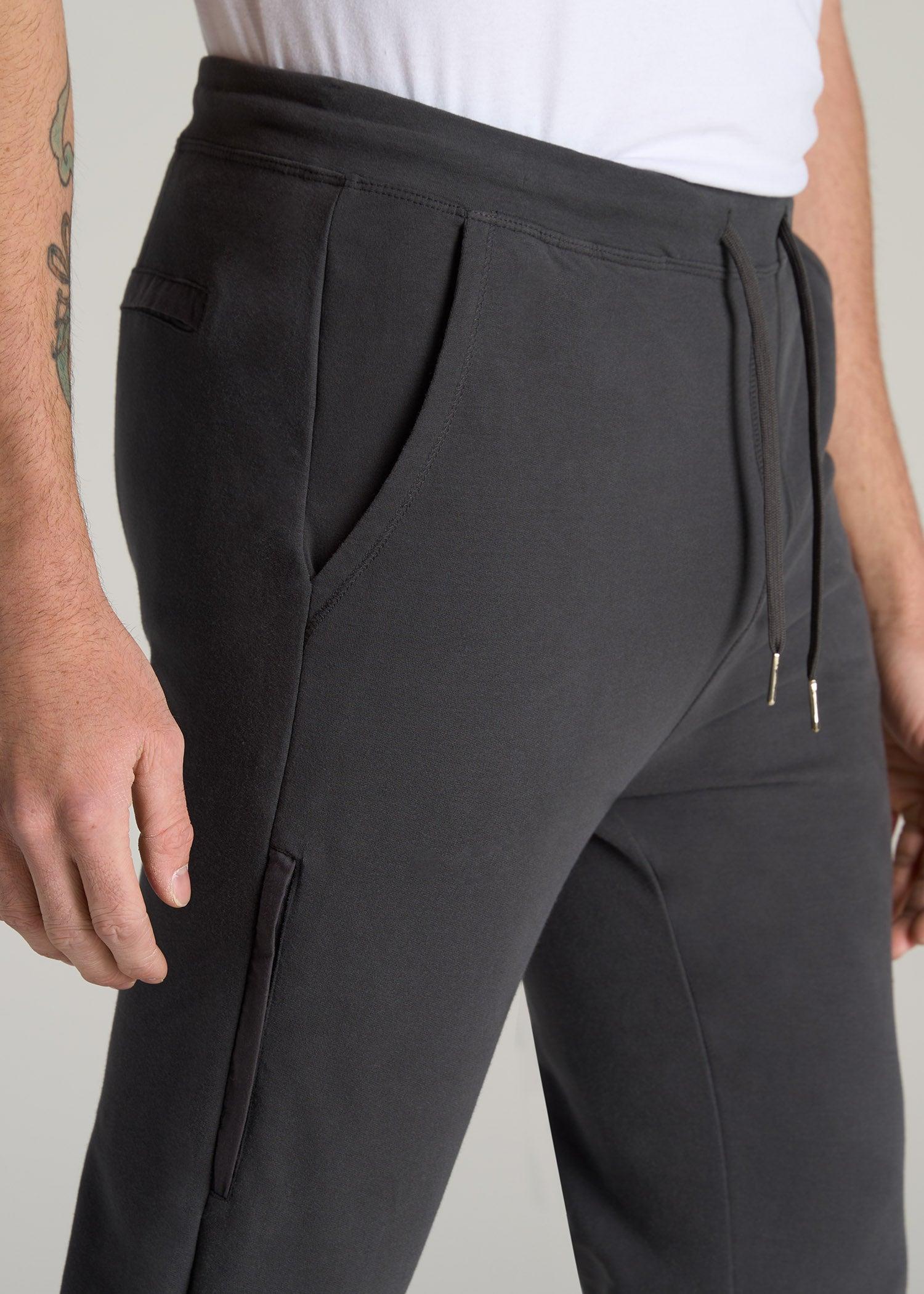 Microsanded French Terry Sweatpants for Tall Men in Iron Grey Male Product Image