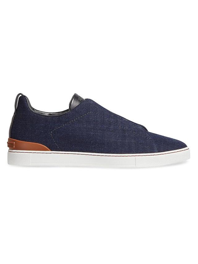 Mens Cotton Denim Triple Stitch Sneakers Product Image