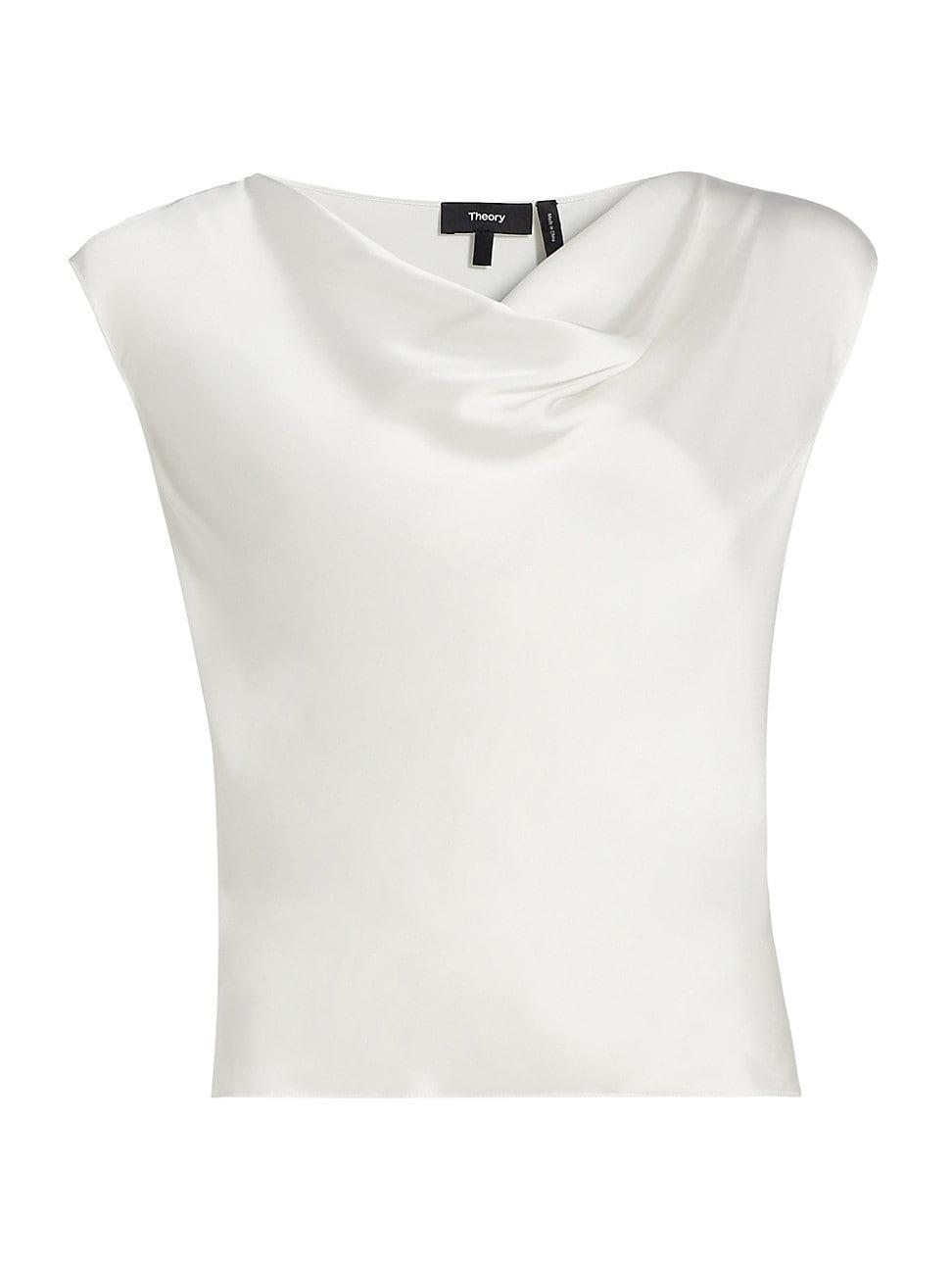 Theory Cowl Neck Top in Silk Georgette  female Product Image