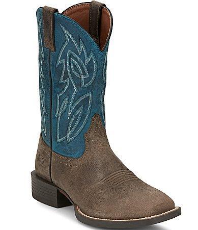 Justin Boots Mens Leather Canter Square Toe Western Boots Product Image