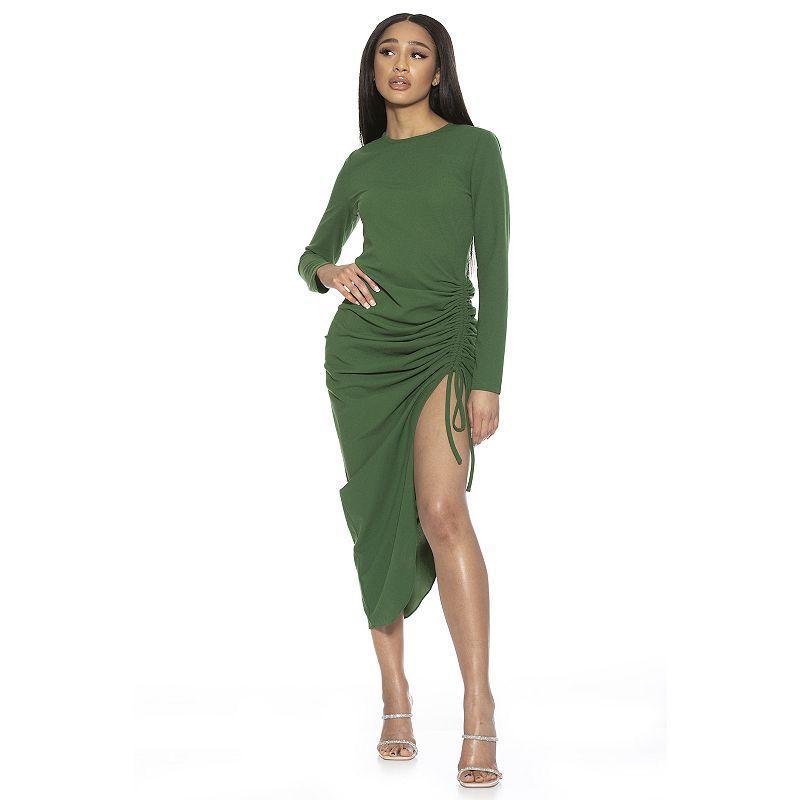 Alexia Admor Womens Nikki Solid-Hued Ruched Dress Product Image