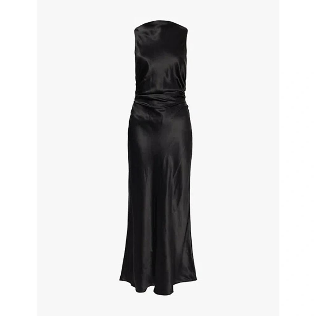 Casette Open-back Silk Dress In Black Product Image