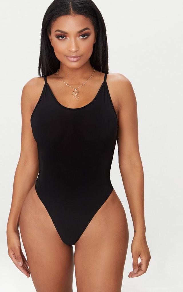 Shape Black Strappy Scoop Back Bodysuit Product Image