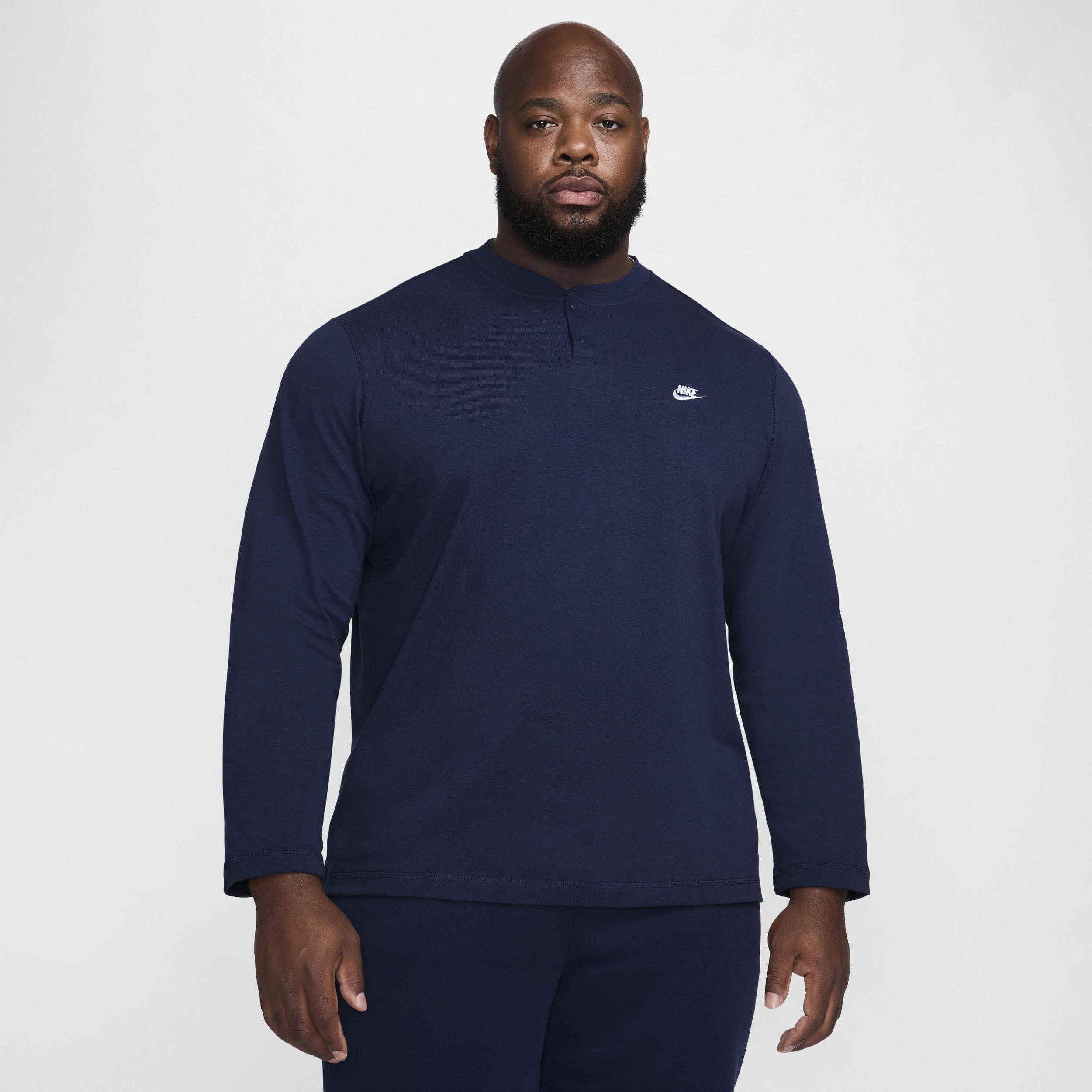 Mens Nike Club Fleece Long Sleeve Henley Product Image