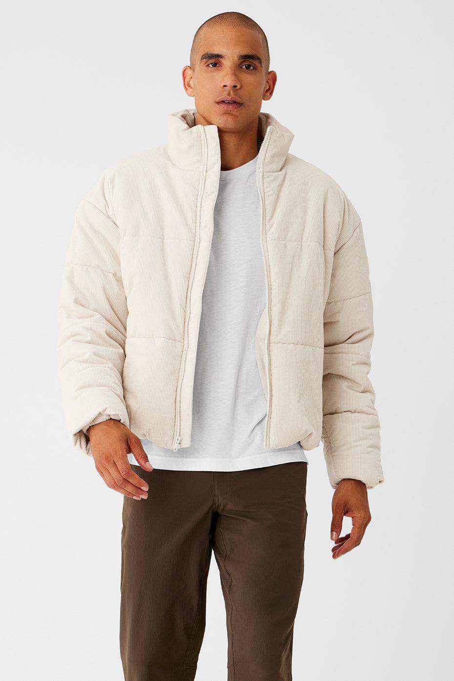 Corduroy Stage Puffer Jacket Beige Product Image