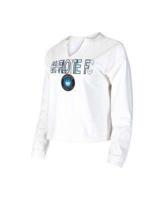 Womens Concepts Sport White Charlotte Fc Sunray Notch Neck Long Sleeve T-shirt Product Image