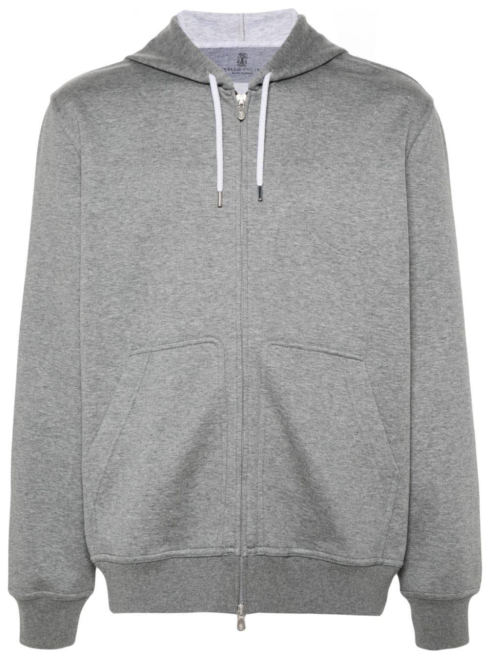 BRUNELLO CUCINELLI Cotton-blend Hoodie In Dark Grey Product Image