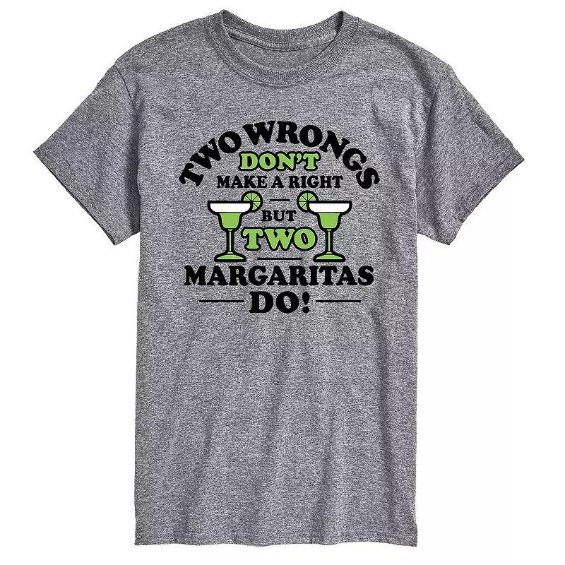 Mens Two Wrongs Right Margaritas Graphic Tee Product Image