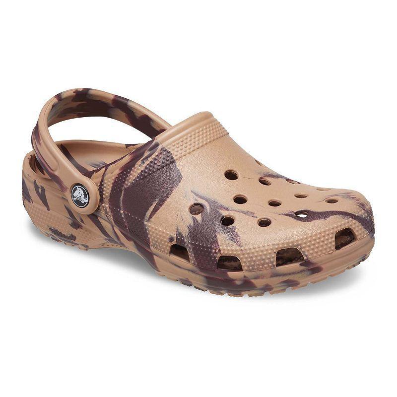 Crocs Classic Marbled Tie-Dye Clog (Cork/Multi) Shoes Product Image