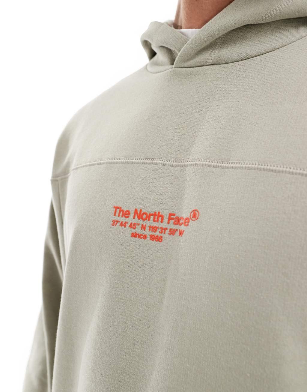 The North Face Axys pullover hoodie with graphic back print in clay gray Product Image