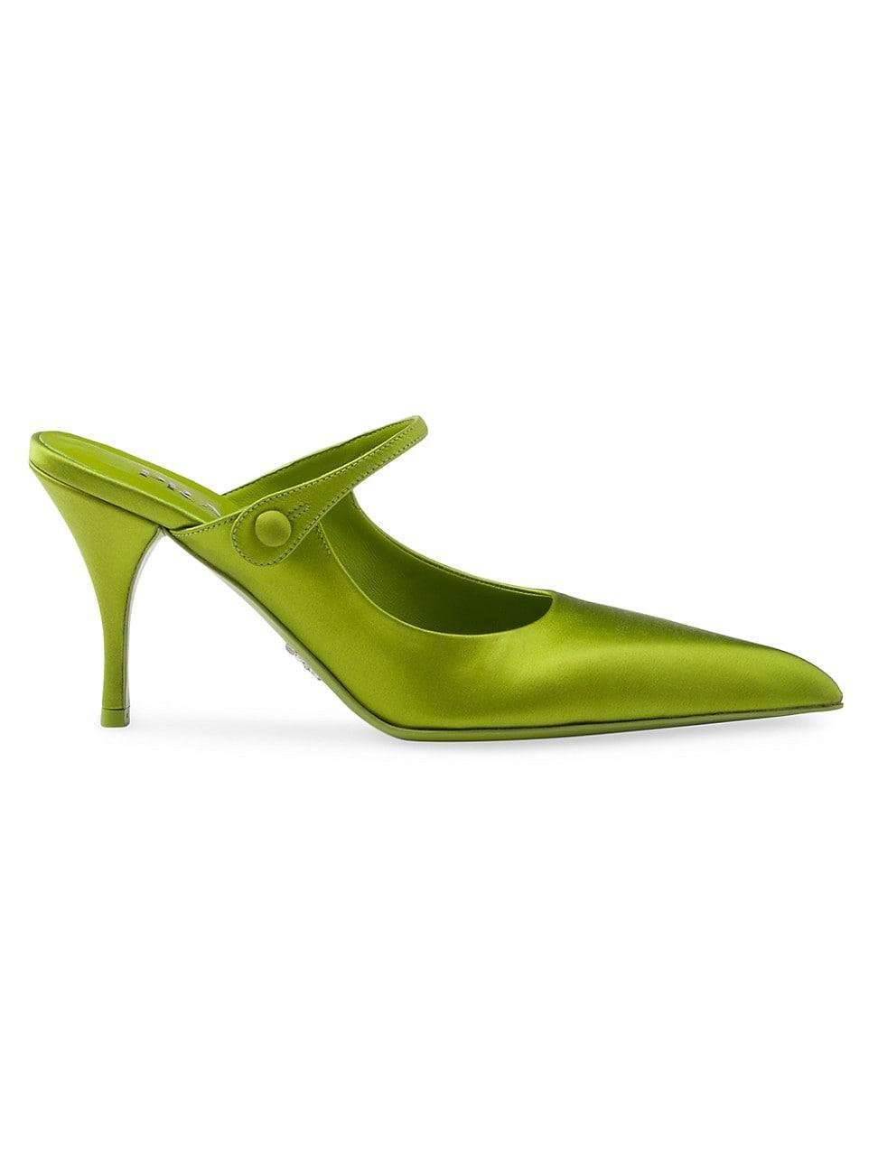 Womens Satin High Heeled Mules Product Image