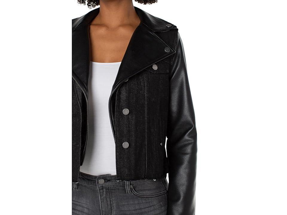 Liverpool Los Angeles Denim Hybrid Moto Jacket (Motoway) Women's Vest Product Image