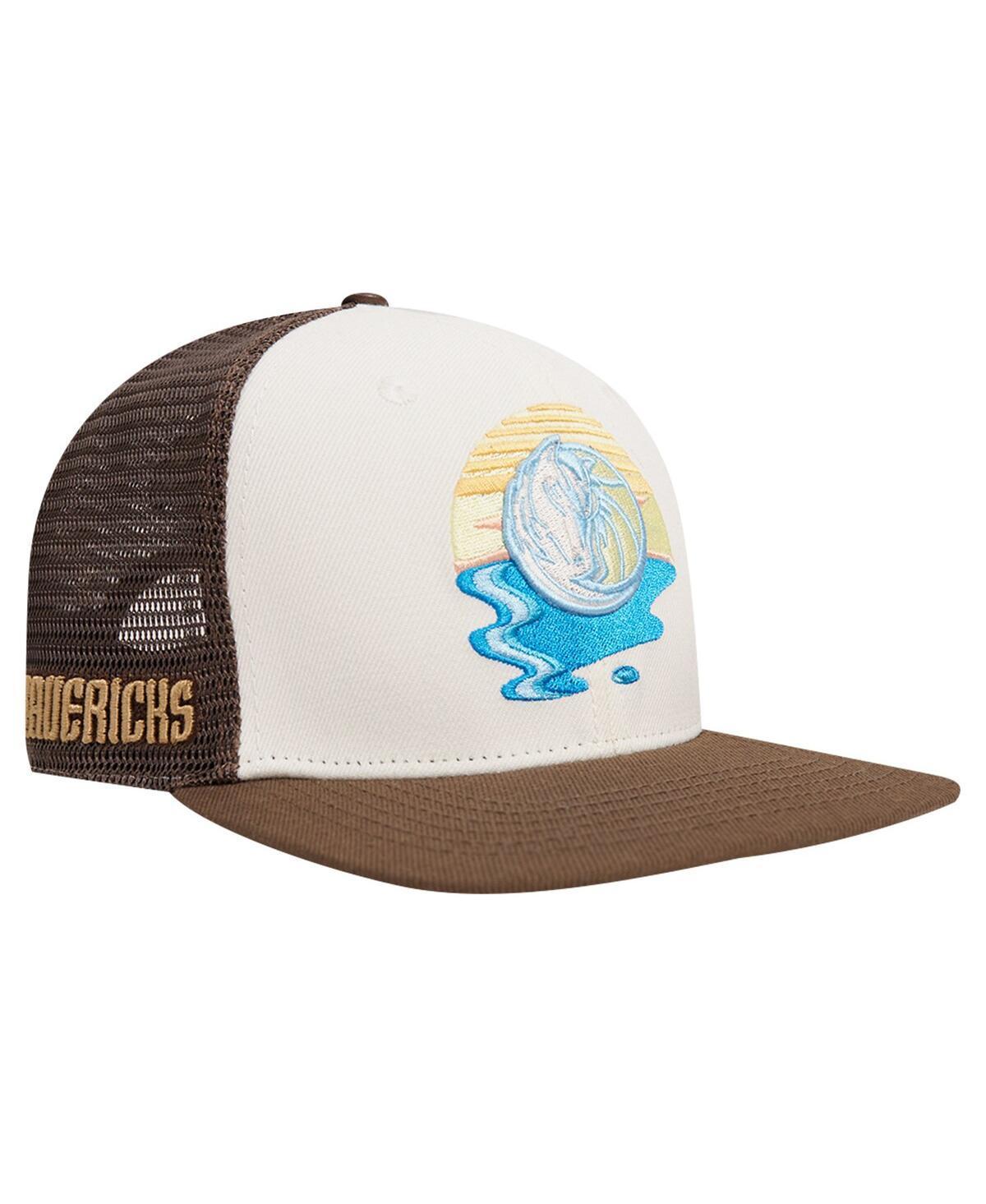 Pro Standard Mens Cream Dallas Mavericks Glint Sunset Snapback Hat - Cream, Brown Product Image