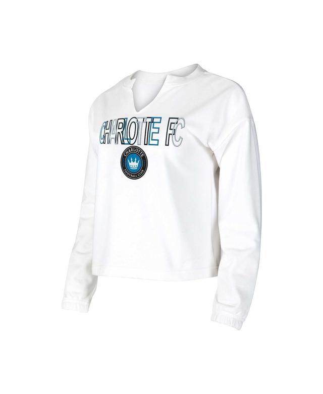 Womens Concepts Sport White Charlotte Fc Sunray Notch Neck Long Sleeve T-shirt Product Image