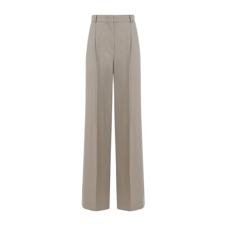 Beige Juta Virgin Wool Segale Wide Leg Buttons Pants In Neutrals product image