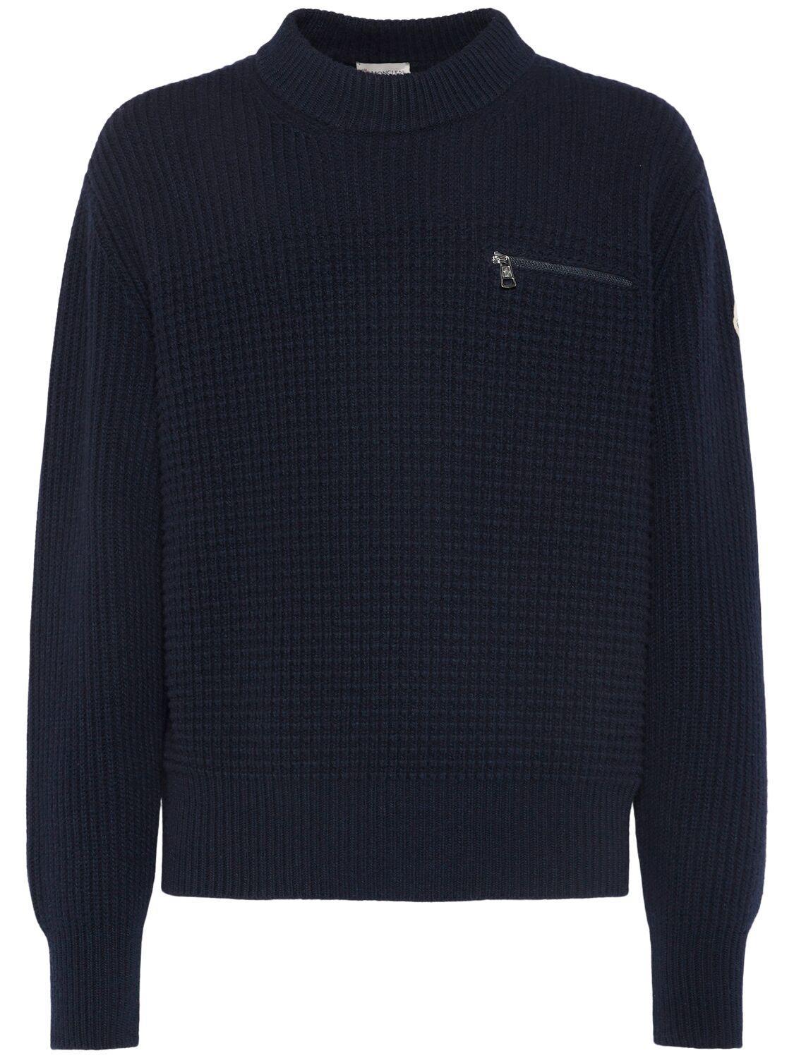 Virgin Wool & Cashmere Sweater In Blue Product Image