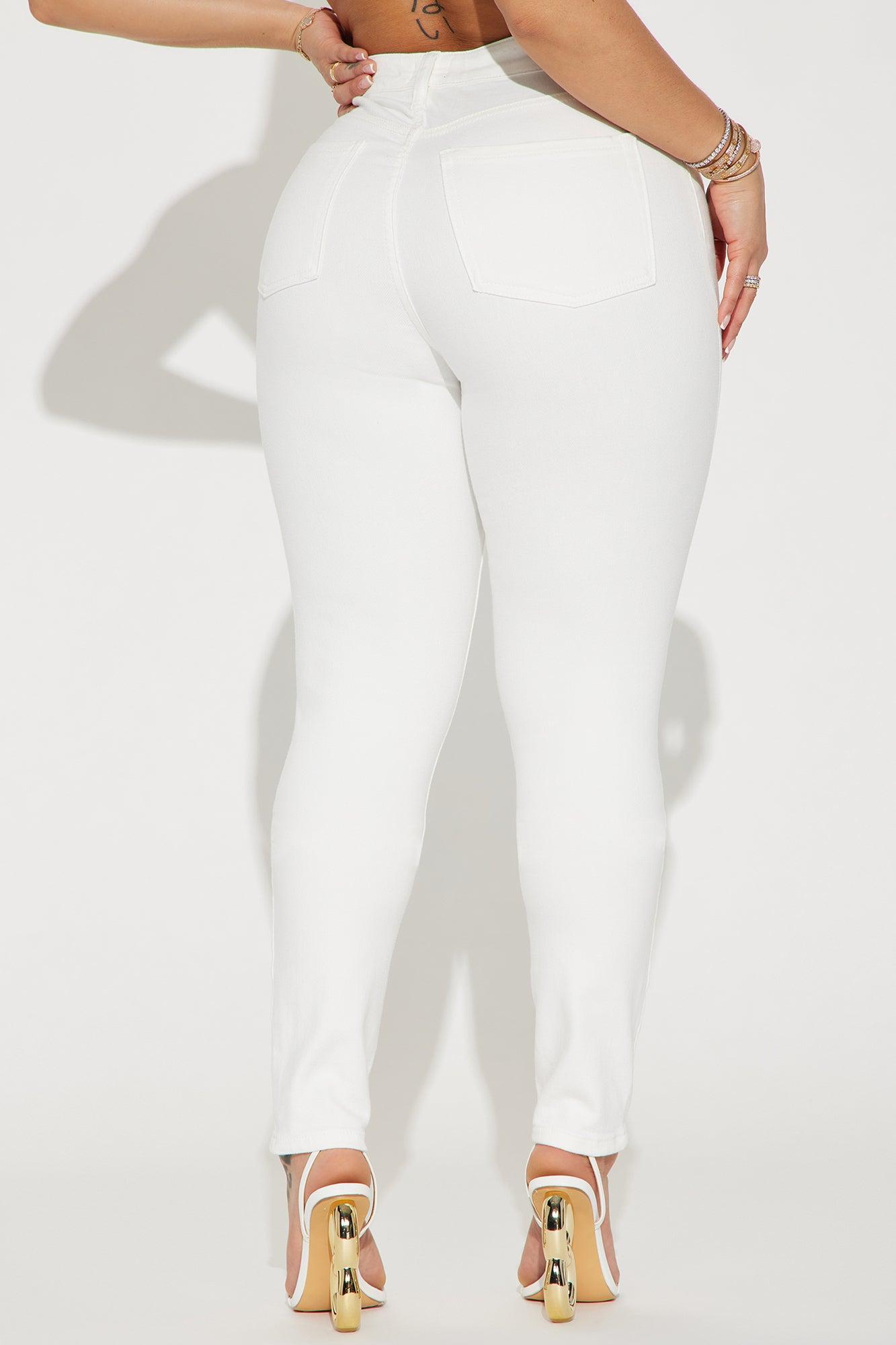 To The Point Stretch Skinny Jeans - White Product Image