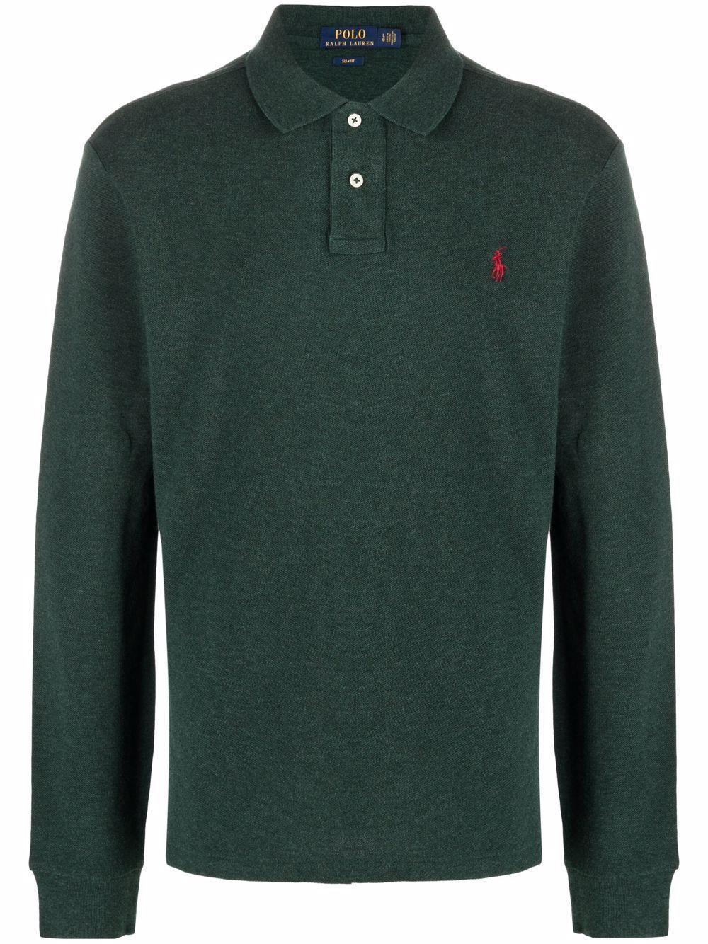 Logo Embroidered Polo Shirt In Green Product Image