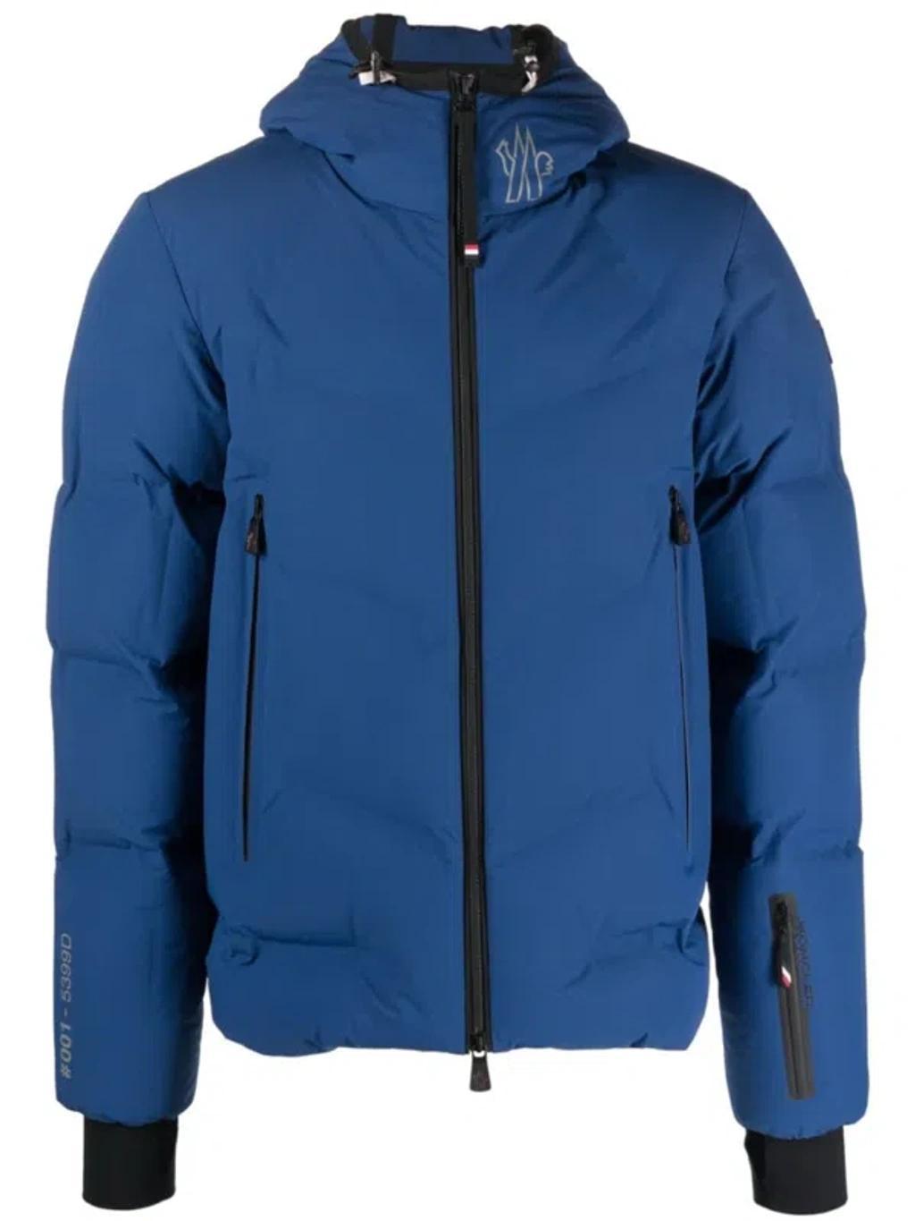 Logo-print Feather-down Jacket In Blue product image