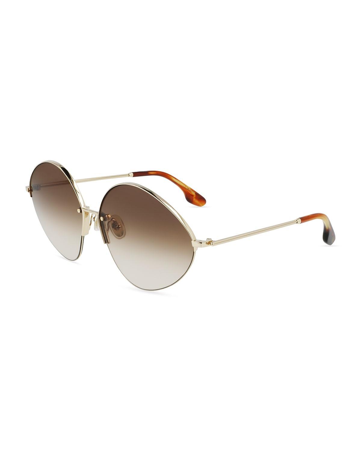 V-Star Geometric Oval Metal Sunglasses Product Image