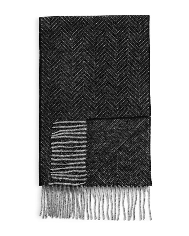 The Mens Store at Bloomingdales Herringbone Oversized Cashmere Scarf - Exclusive Product Image