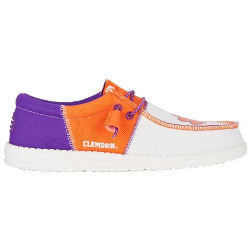 HEYDUDE Mens Clemson Tigers HEYDUDE Clemson Wally Tri Slides - Mens Shoes Orange/Purple Product Image