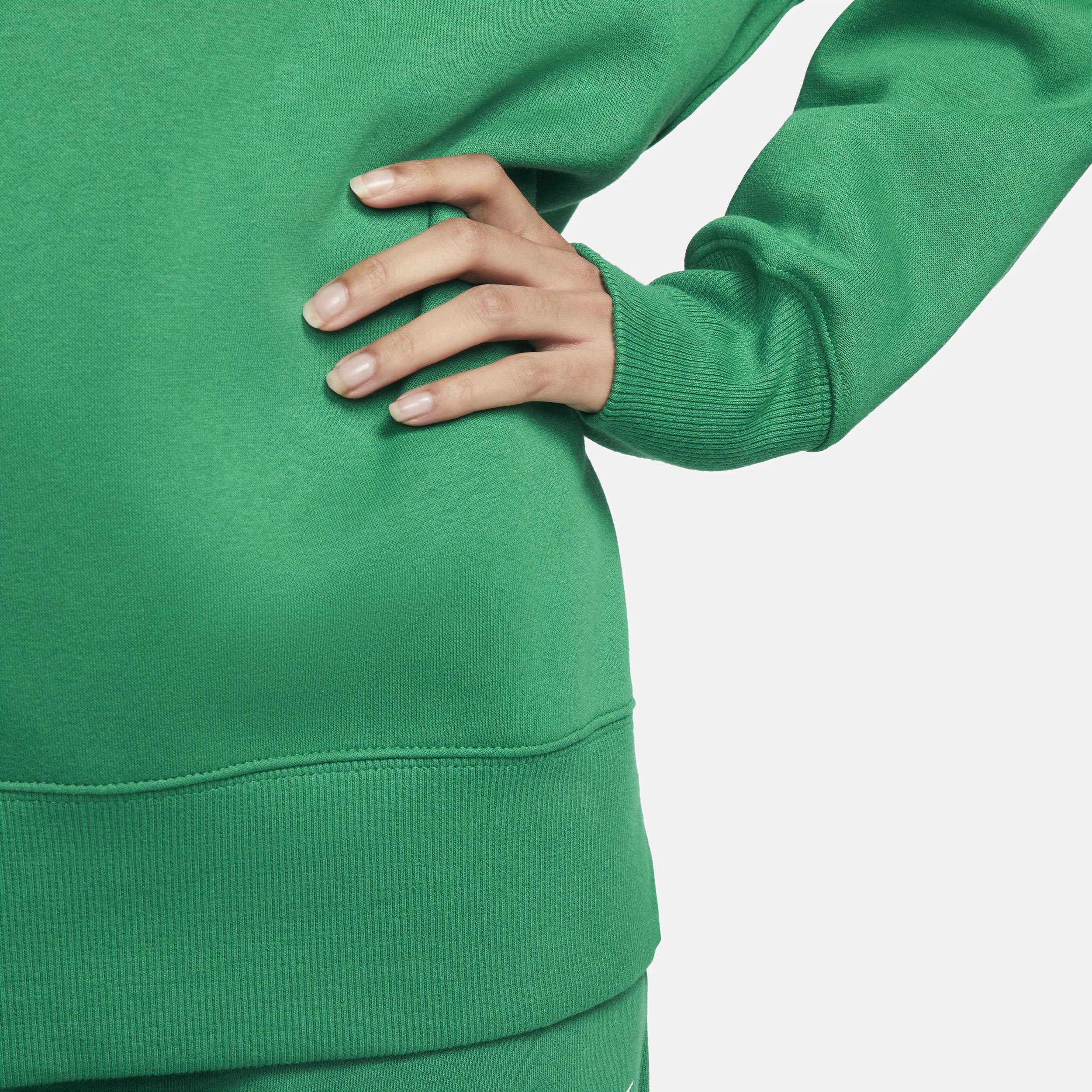 Women's Nike Sportswear Phoenix Fleece Oversized Crewneck Sweatshirt in Green, Size: XS | DQ5733-365 Product Image